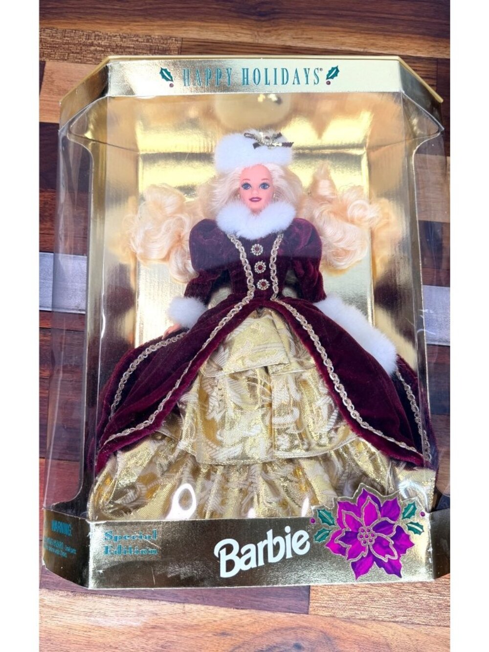 1996 Happy Holidays Barbie Doll Special Edition Velvet Gown Mattel NIB